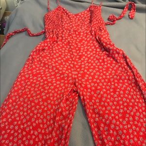 Red Floral Jumpsuit